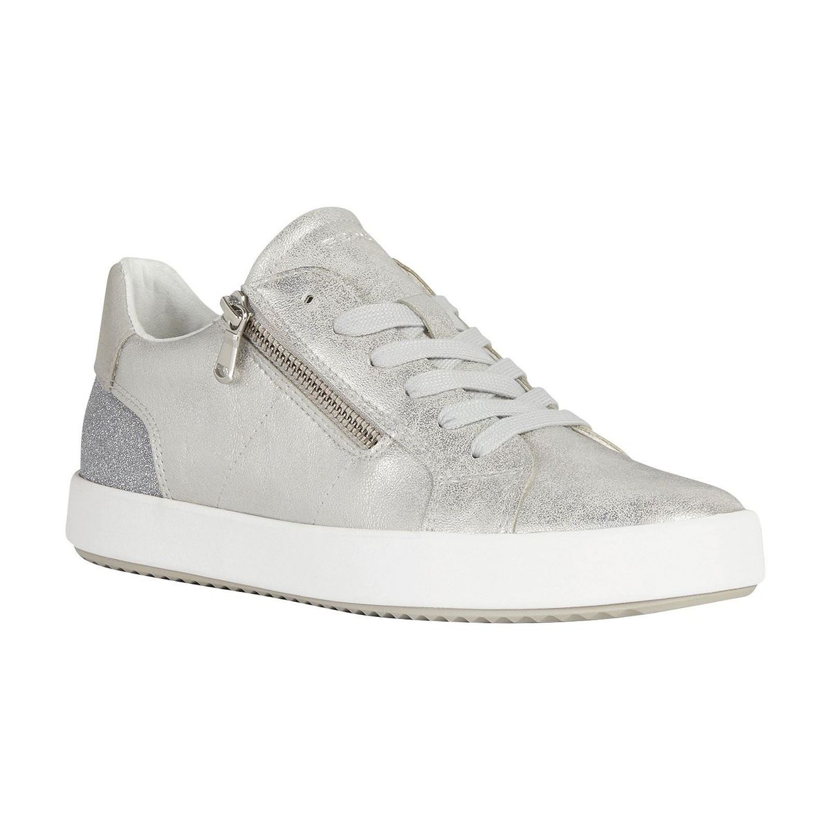 Geox D Blomiee A Synthetik Polyurethan Damen Silber Turnschuhe