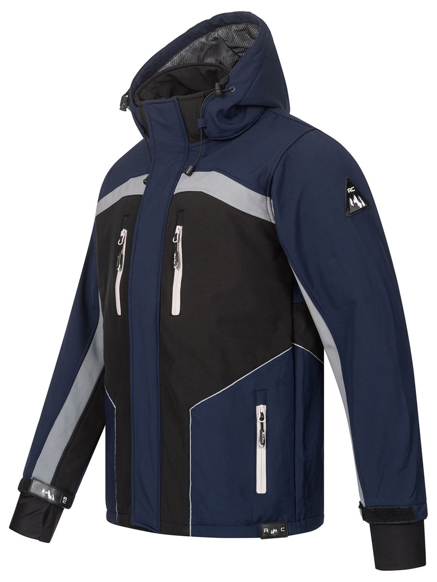 Sportliche Color-Block Softshell Kapuzenjacke