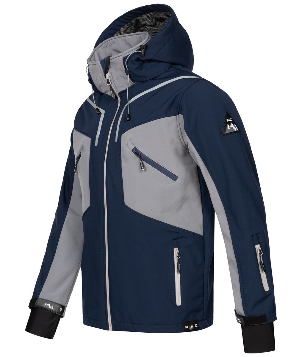 Sportliche Color-Block Softshell Kapuzenjacke