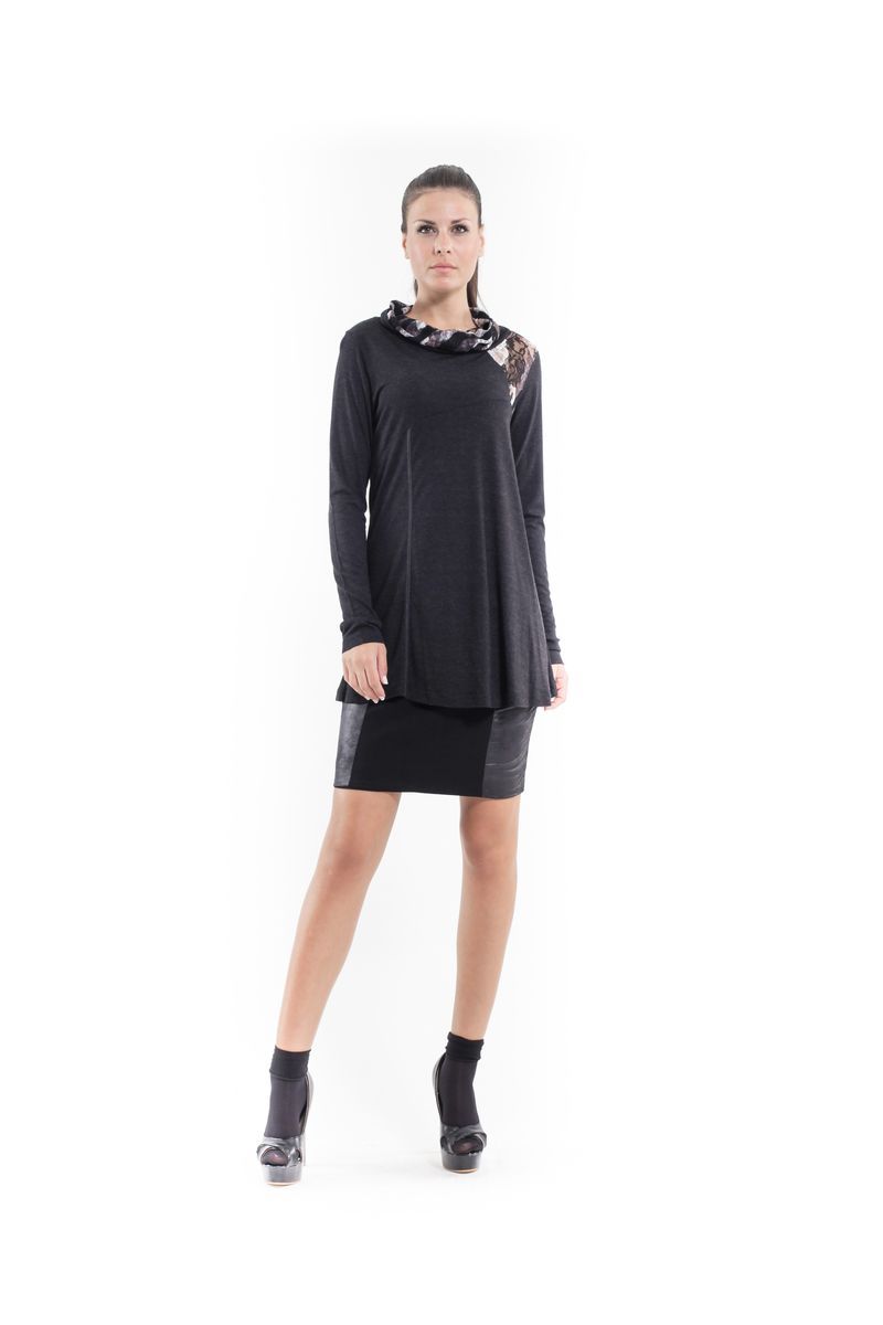 Langarmshirt mit Spitzenbesatz