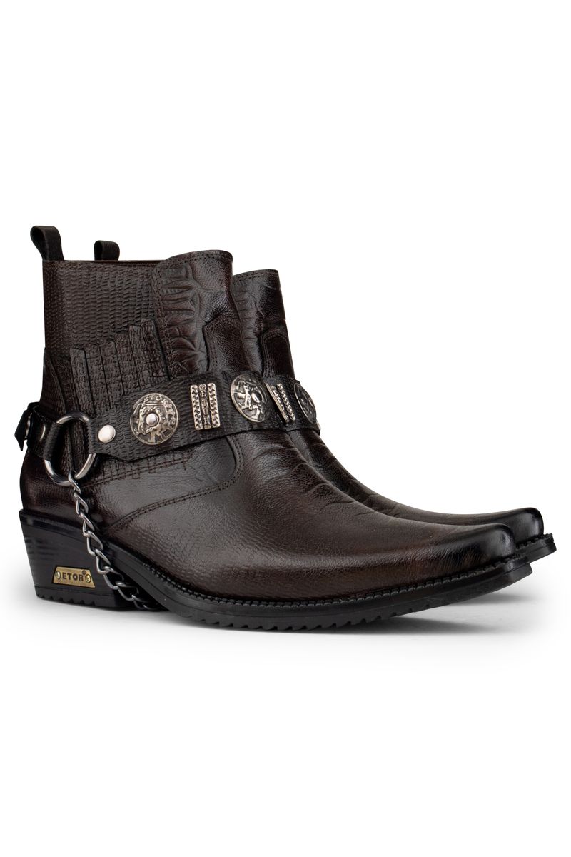 Western-Stiefel mit spitzer Kappe und Harness