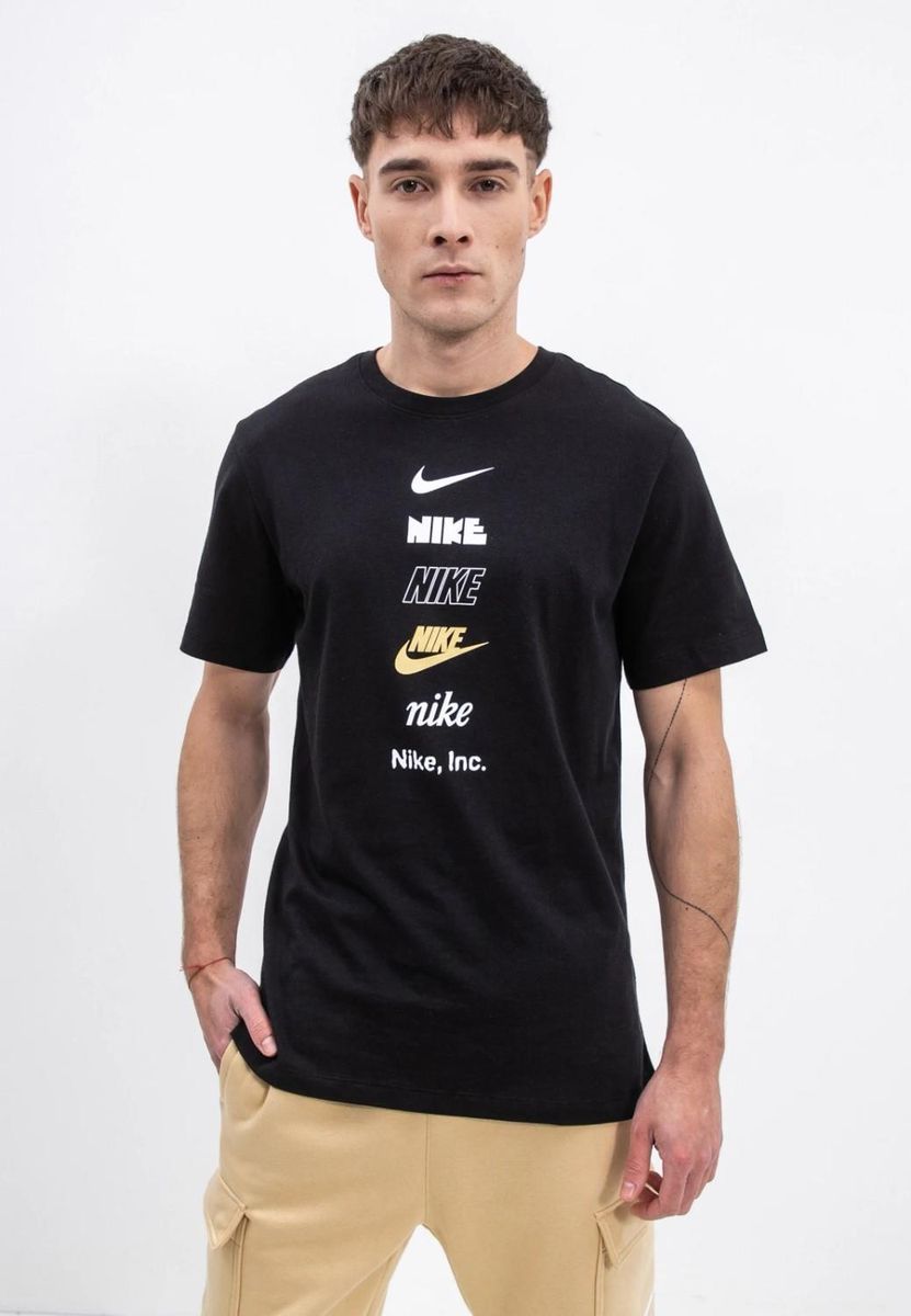 Herren T-Shirt mit gestapeltem Logo