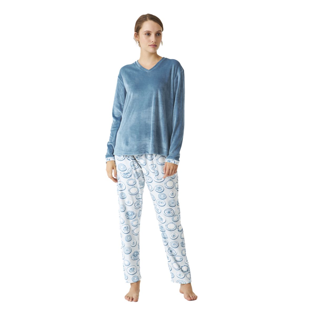 Langärmeliges Pyjama-Set mit Print