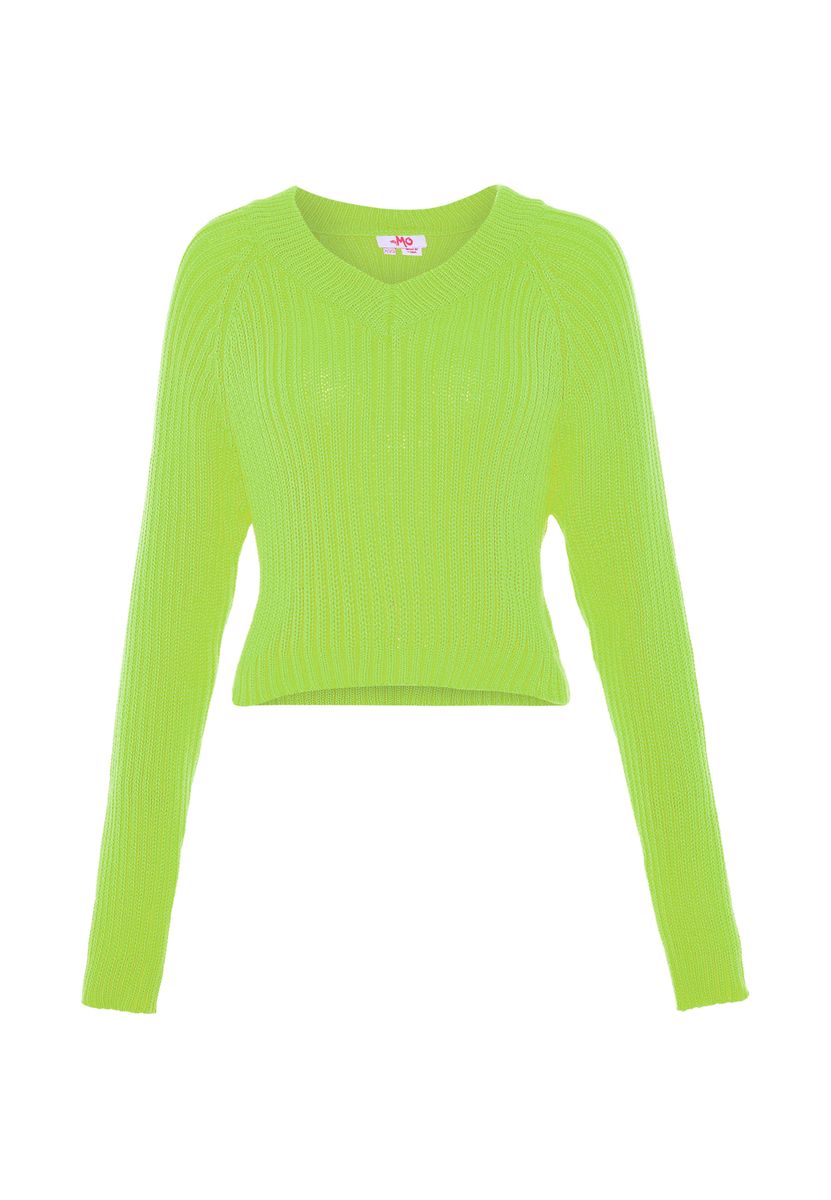 Flauschiger Oversize-Pullover mit V-Ausschnitt