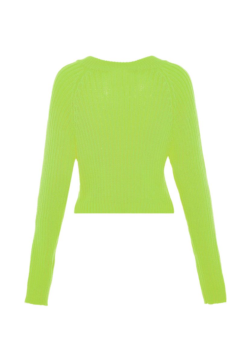 Flauschiger Oversize-Pullover mit V-Ausschnitt