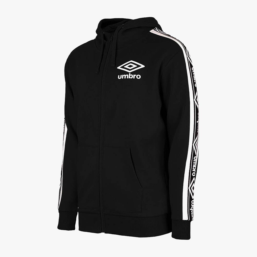 Umbro Langschläfe Reißverschluss up schwarze Herren mitgehaltener Hoodie Track Jacke 65506U FL3