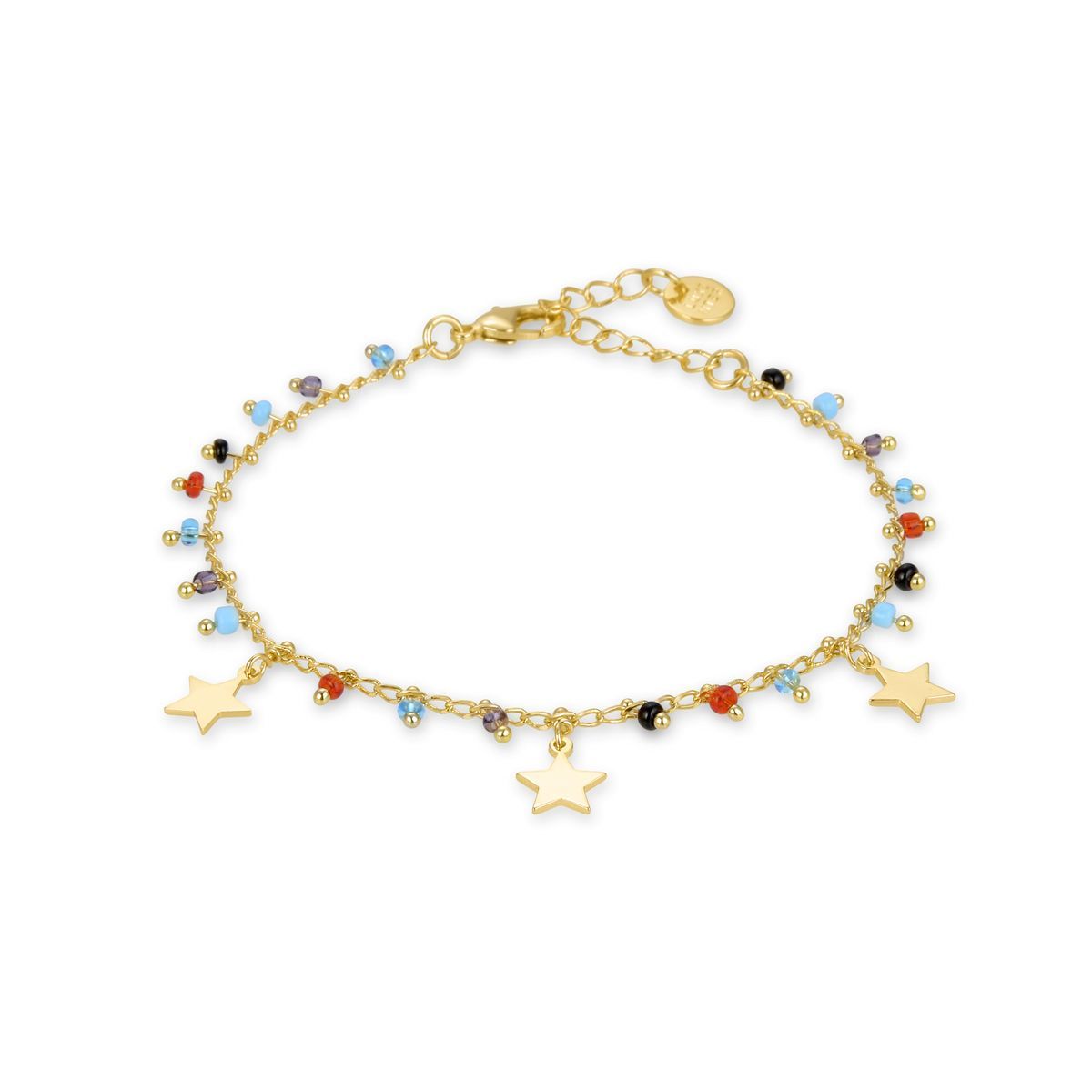 Mehrfarbiges Stern-Charm-Armband mit Perlen