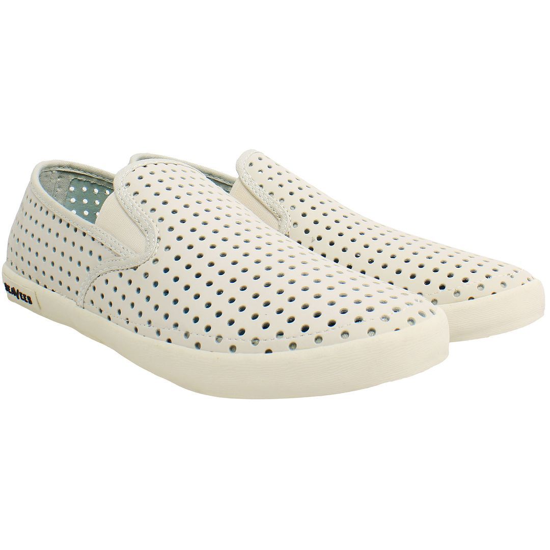 Perforierte Slip-On Plimsolls aus Nubukleder