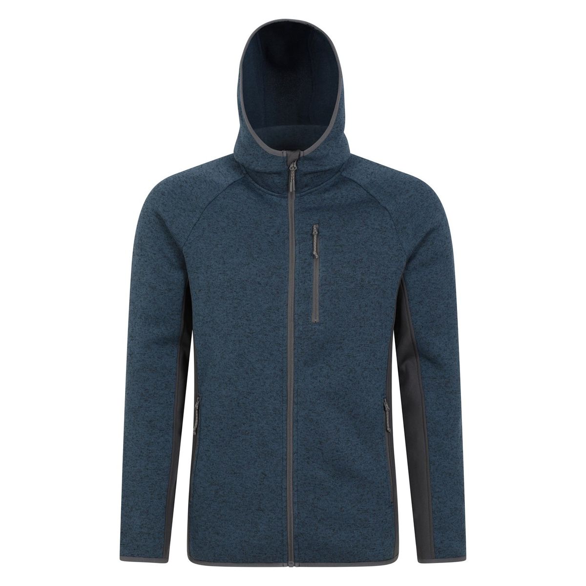 Herren Fleece-Kapuzenpullover mit durchgehendem Reißverschluss