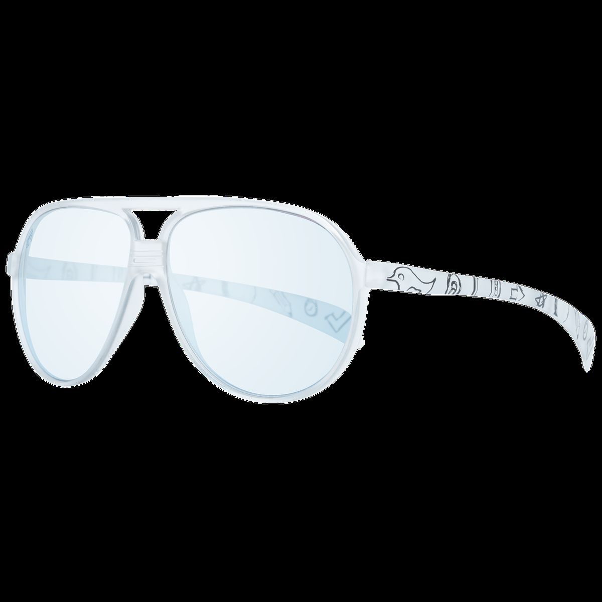 Sonnenbrille im Pilotenstil, klares Gestell