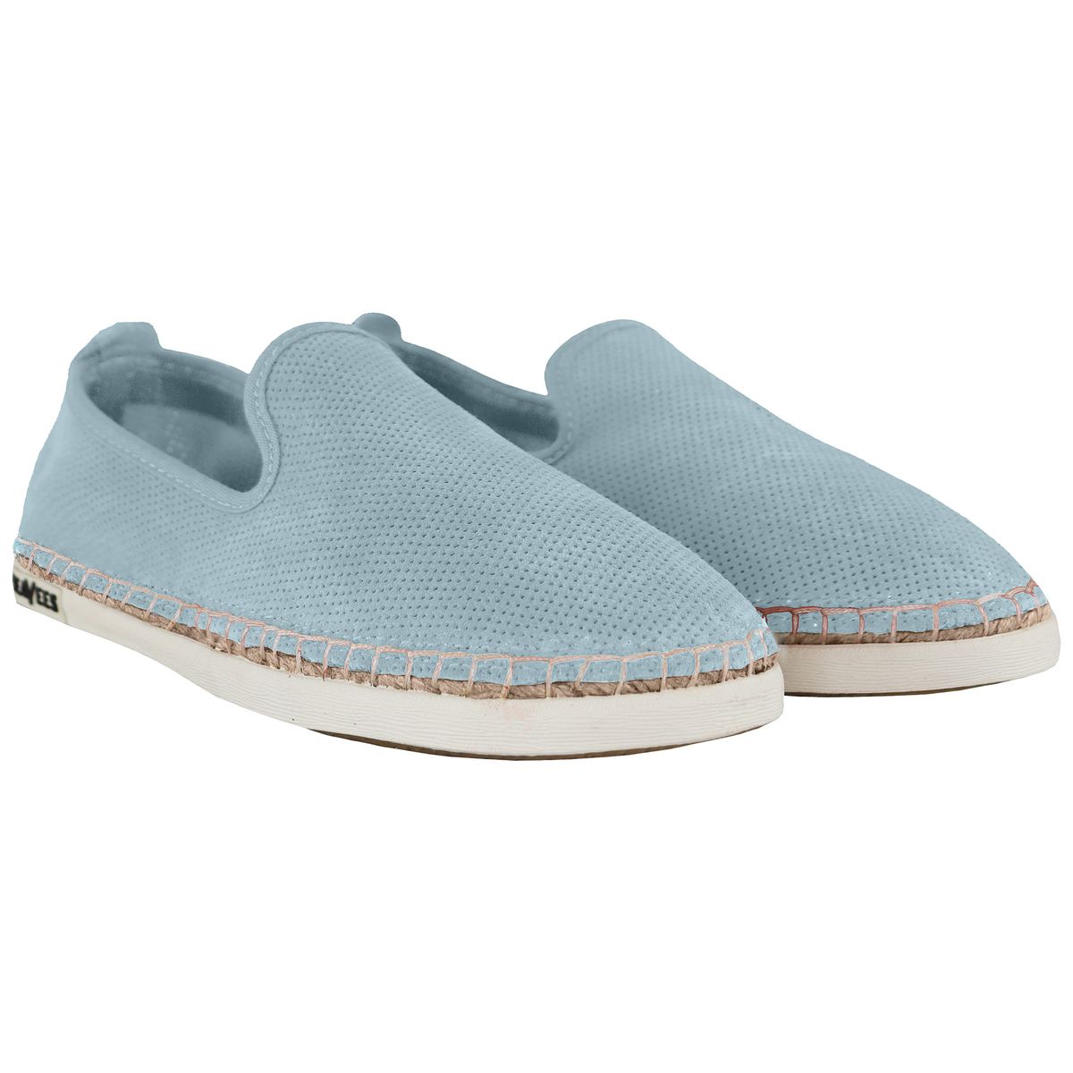 Perforierte Suede-Slip-On-Espadrilles