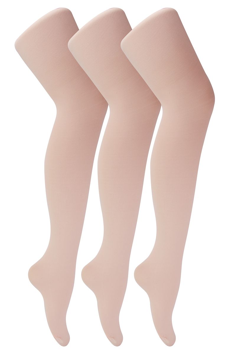 Sock Snob - 3er-Pack Mädchen 70 Denier Ballettstrumpfhosen | Kids Soft & Comfort Footed Dance Strumpfhosen in Pink & Weiß - Pink