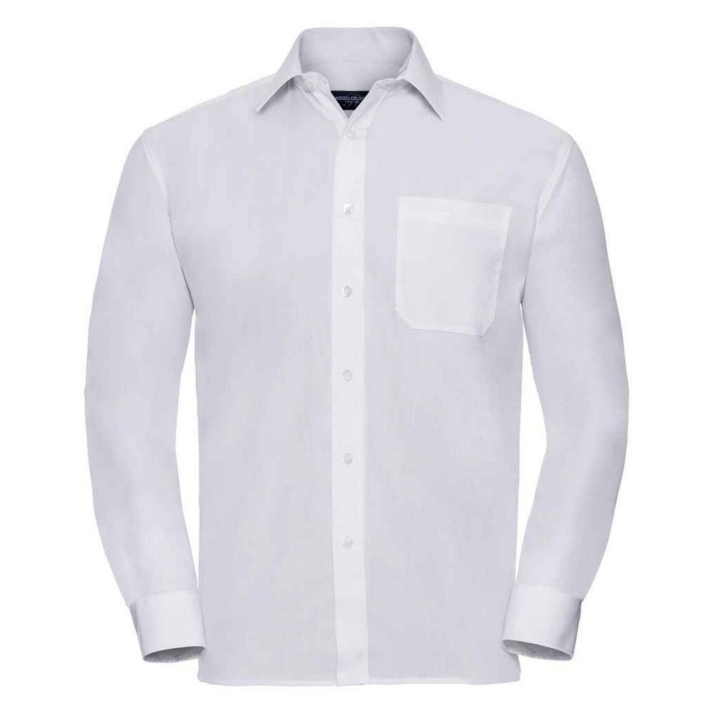 Russell Collection - Formelles Hemd Pflegeleicht für Herren Langärmlig (Weiß)