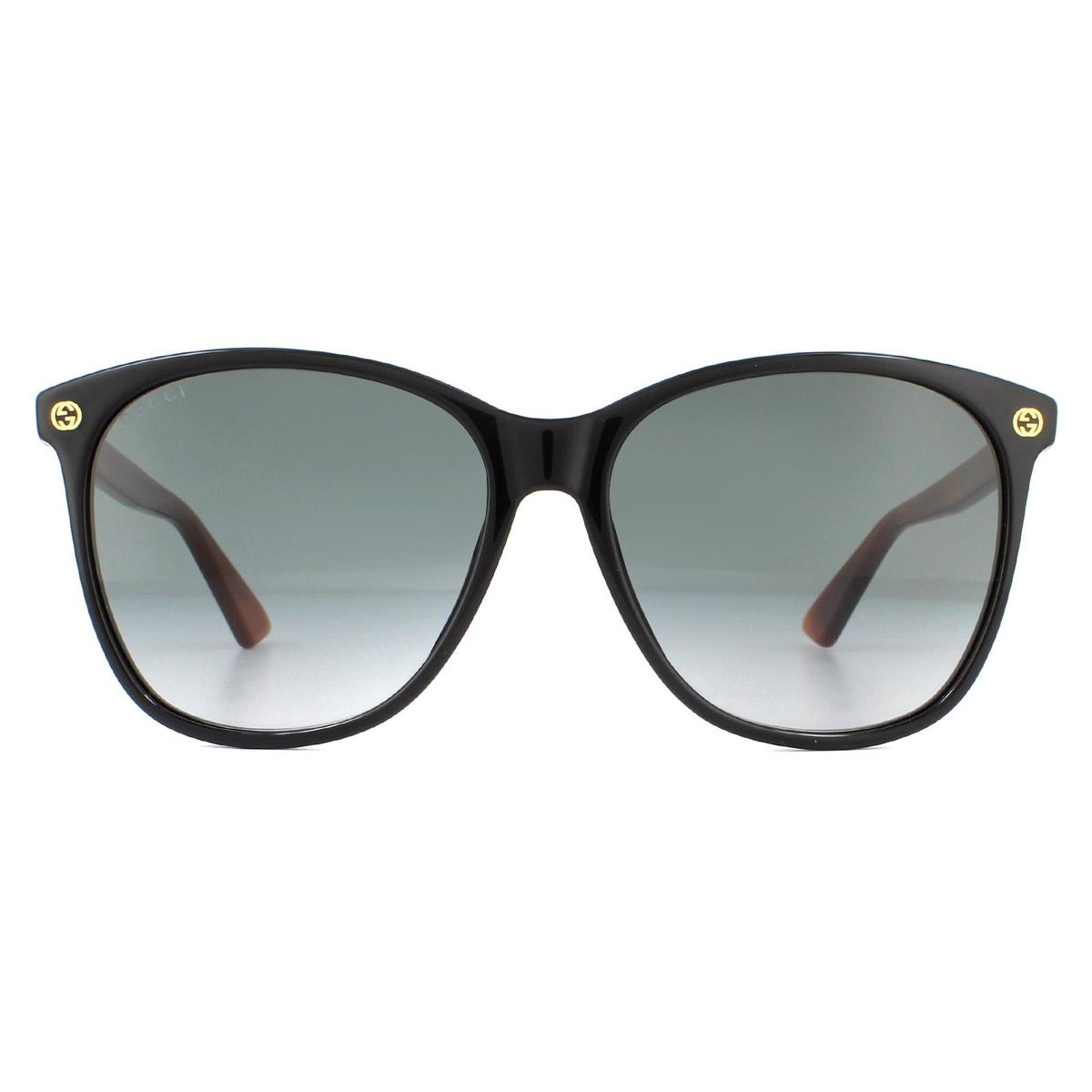 Schwarze übergroße quadratische Sonnenbrille GG0024S
