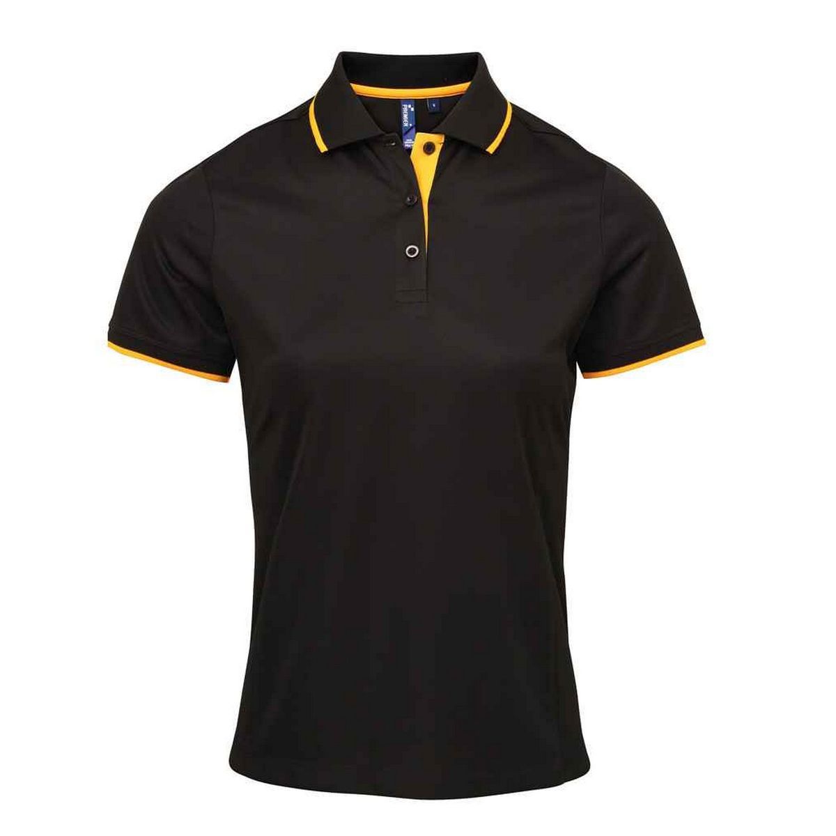 Damen Schwarzes Piqué-Poloshirt