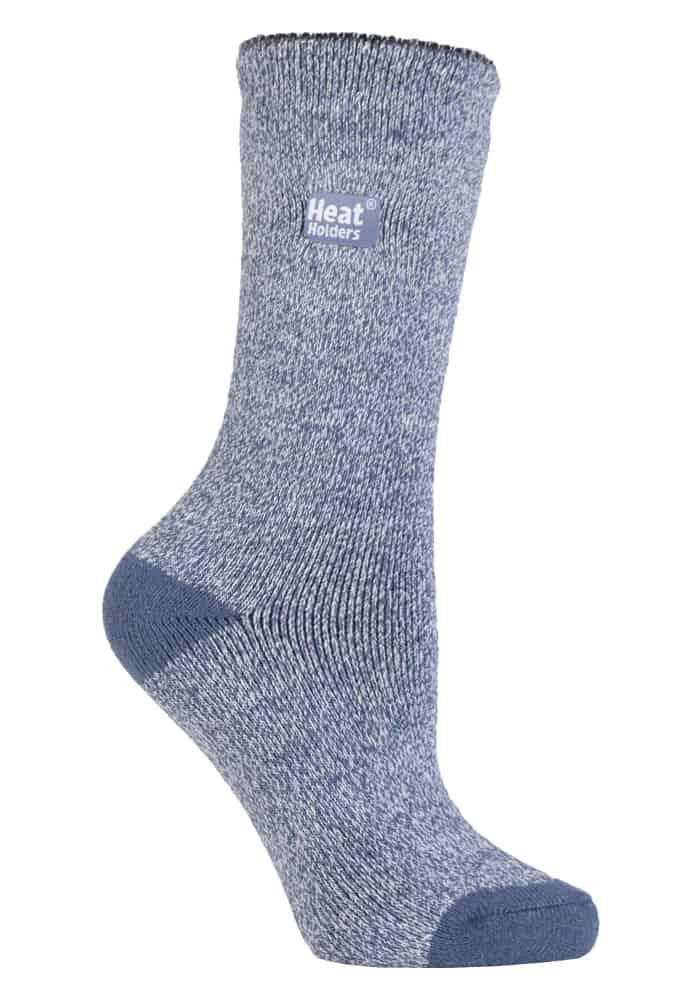 Heat Holders Lite - Dünne Winter-Thermosocken für Damen in einfarbigen Farben - Denim / Creme