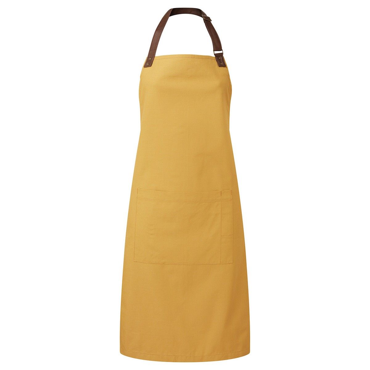 Premier Unisex Erwachsene Anhang Oxford Kunstleder Bibbed Voll Schürze (Senf)