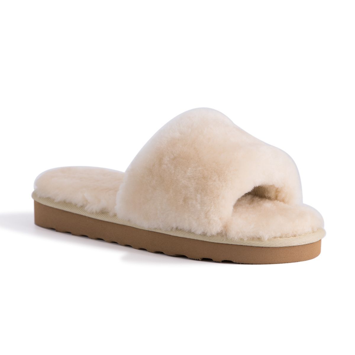 Flauschige Hausschuhe mit Schafsfell