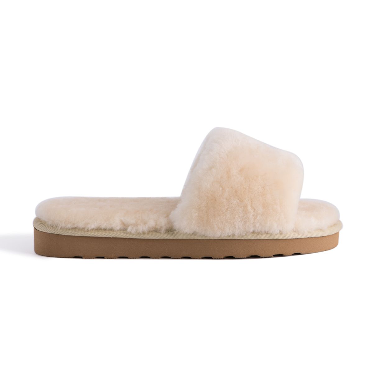 Schafsfell Fluff Slide Pantoffeln