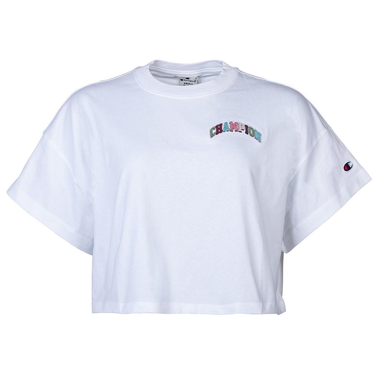 Kurzes Baumwoll-T-Shirt mit Logo
