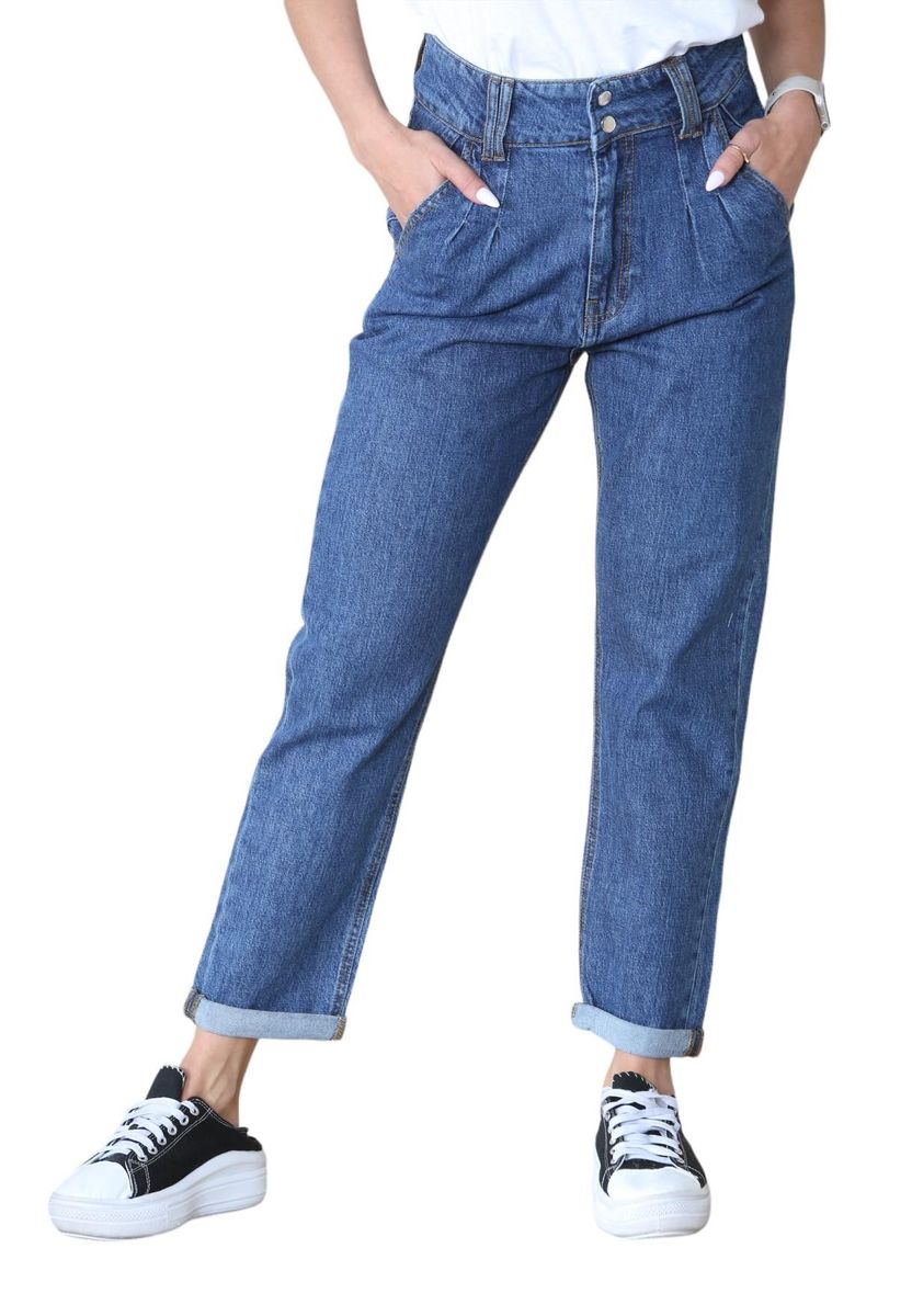 Boyfriend-Jeans mit hoher Taille