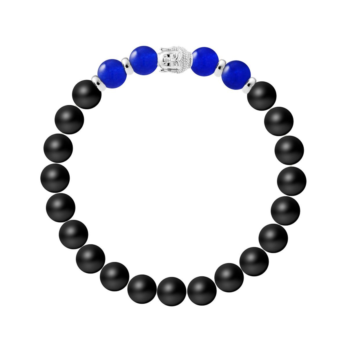 Blaues Lapislazuli Schwarzes Achat Armband