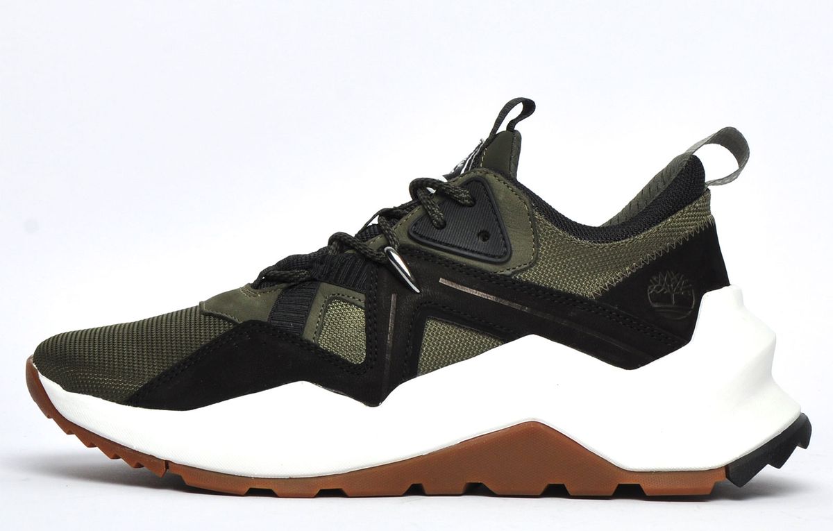 Olivgrüner Akzent Trainer Sneaker