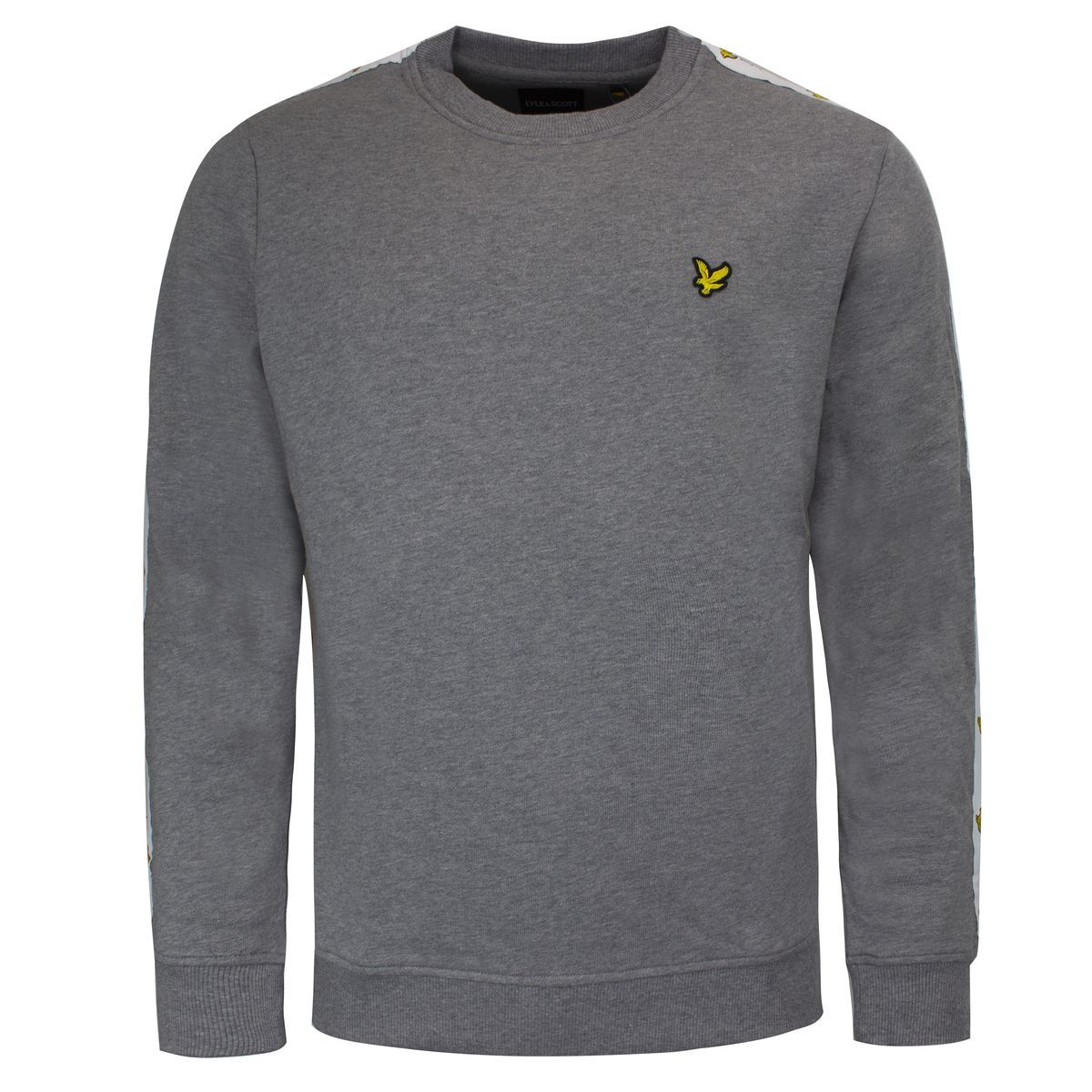 Graues Rundhals-Sweatshirt mit Streifen