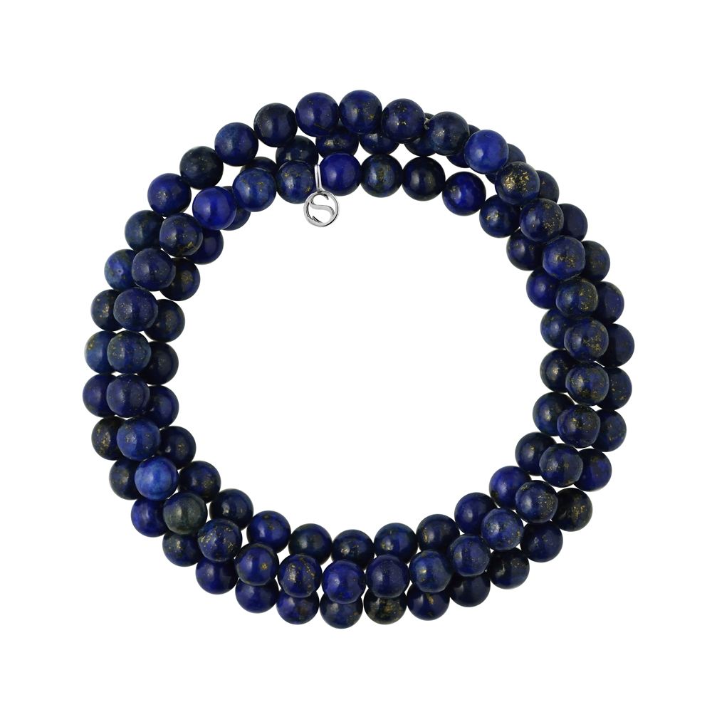 Dreireihiges Lapislazuli Perlenarmband