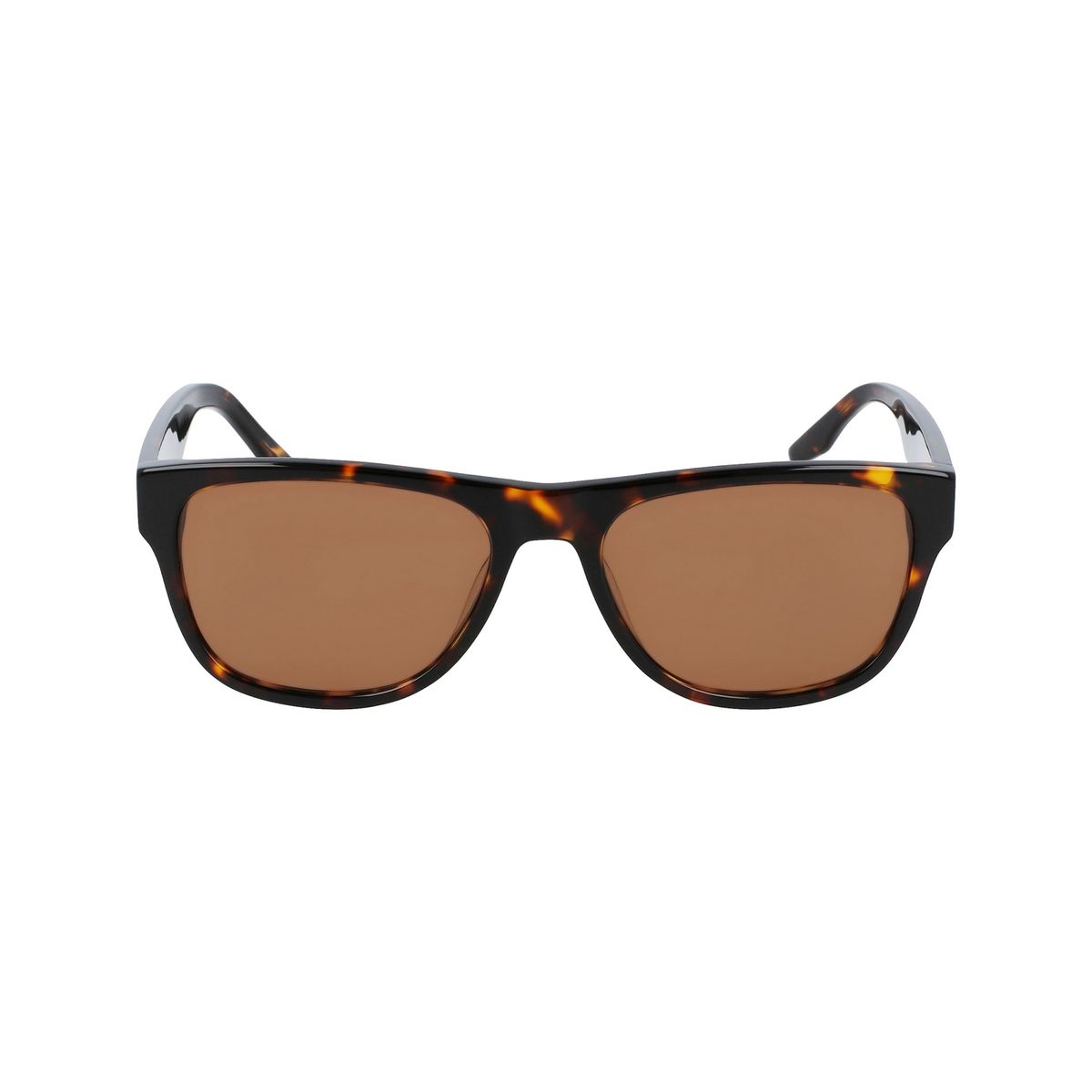 Quadratische Schildpatt-Sonnenbrille mit braunen Gläsern