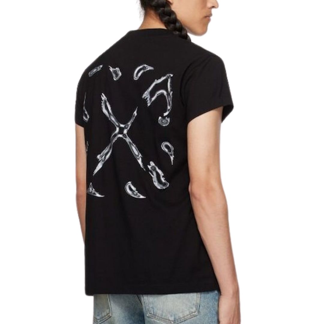 Baumwoll-T-Shirt mit verzerrter Grafik