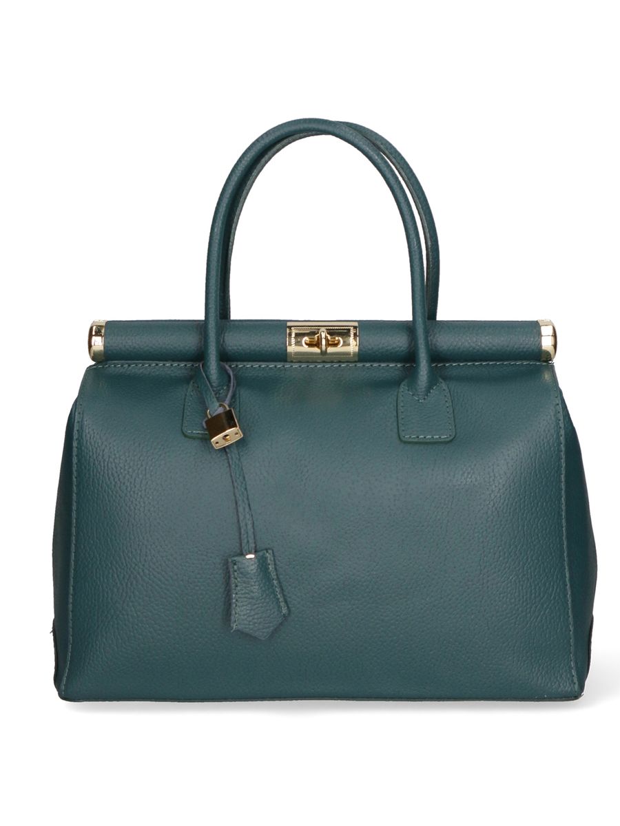 Strukturierte Leder Handtasche mit Griff