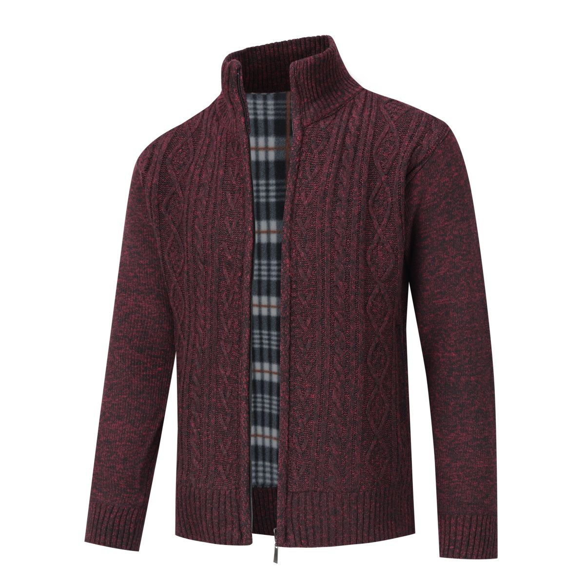 Grobstrick-Cardigan mit Reißverschluss