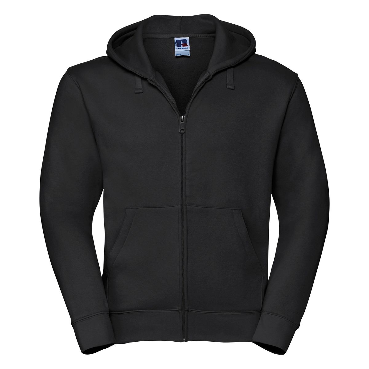 Russell Mens Authentic Full Zip Hooded Sweatshirt / Hoodie (Schwarz)