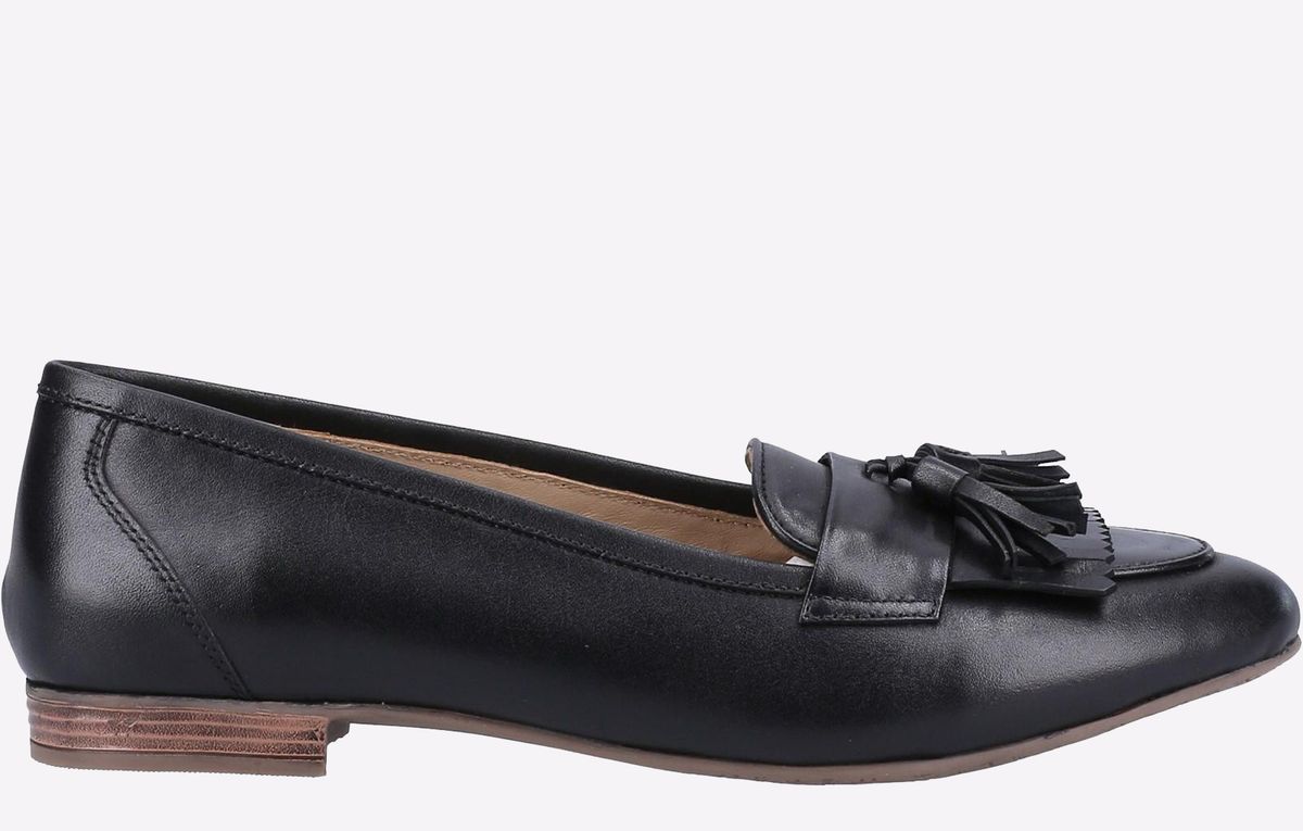 Hush Puppies Marissa Tassel Damen-Schwarze-Lederloafer