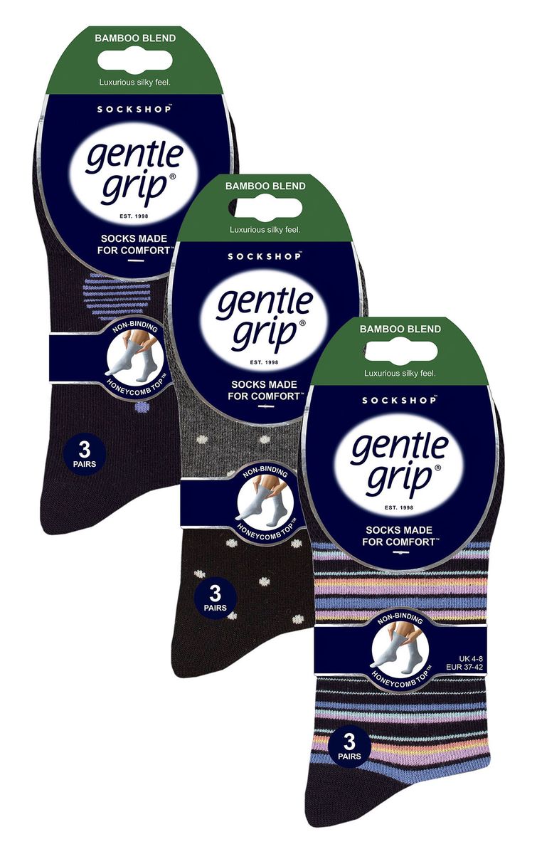 Gemusterte Bambus Komfortsocken im Set