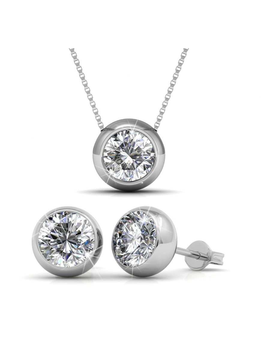Minimalistisches Kristall-Mond Schmuckset