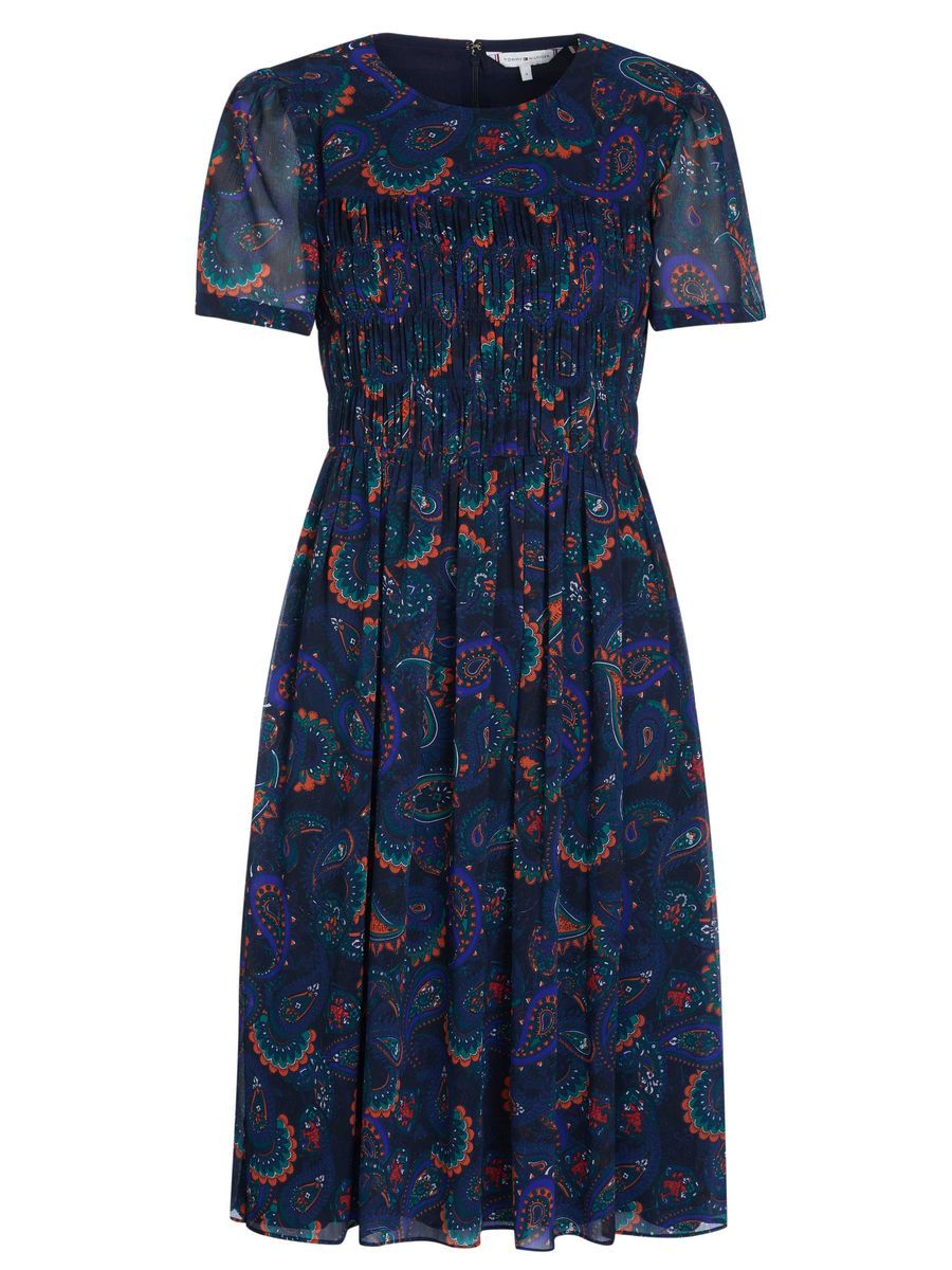 Chiffon Midikleid mit Paisley-Print