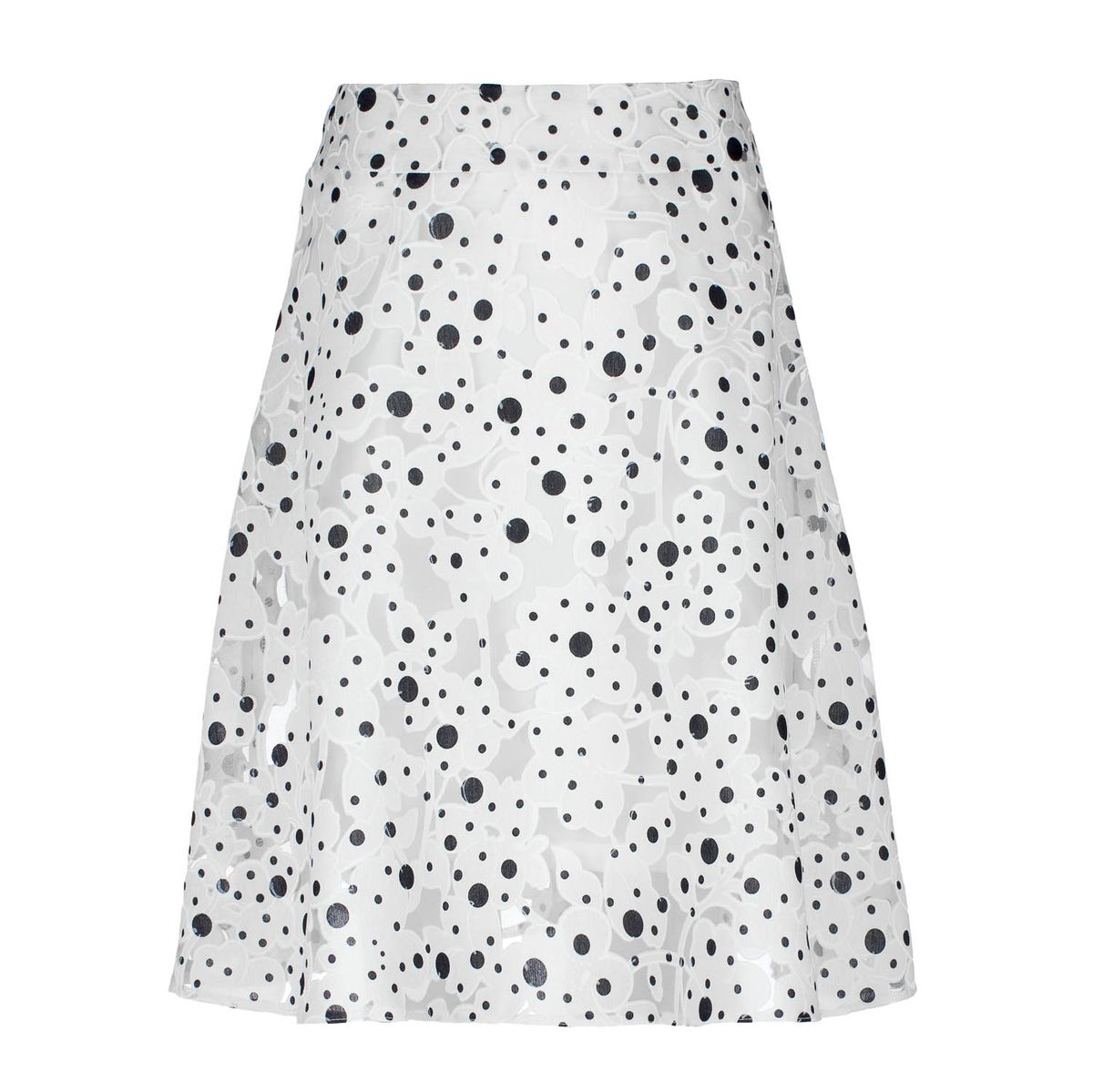 Weißer A-Linien-Rock mit Polka Dots