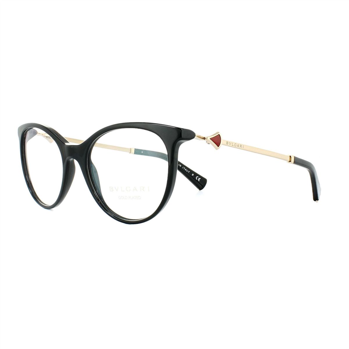 Klassische Cat-Eye-Brille mit goldenen Bügeln