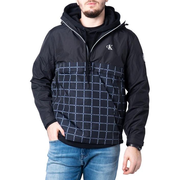 Herren Technischer Windbreaker mit Karomuster