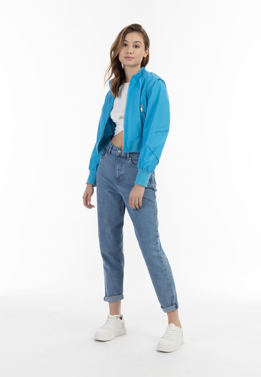 Kurze Blousonjacke mit Glanz-Finish