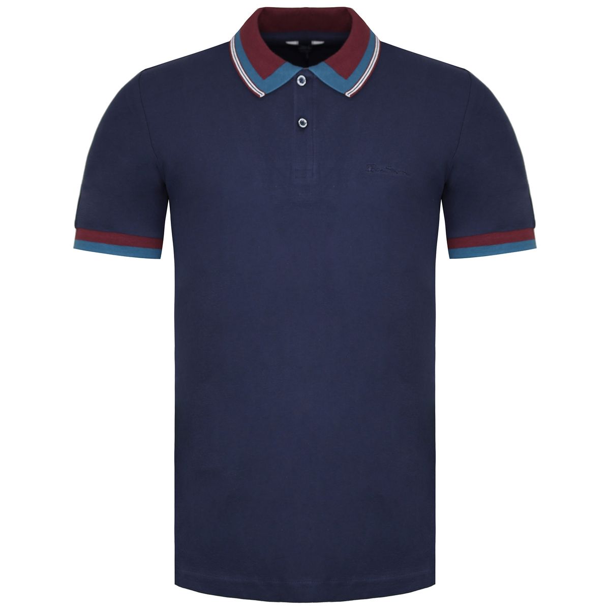 Gestreiftes Kurzarm-Poloshirt mit Kragen