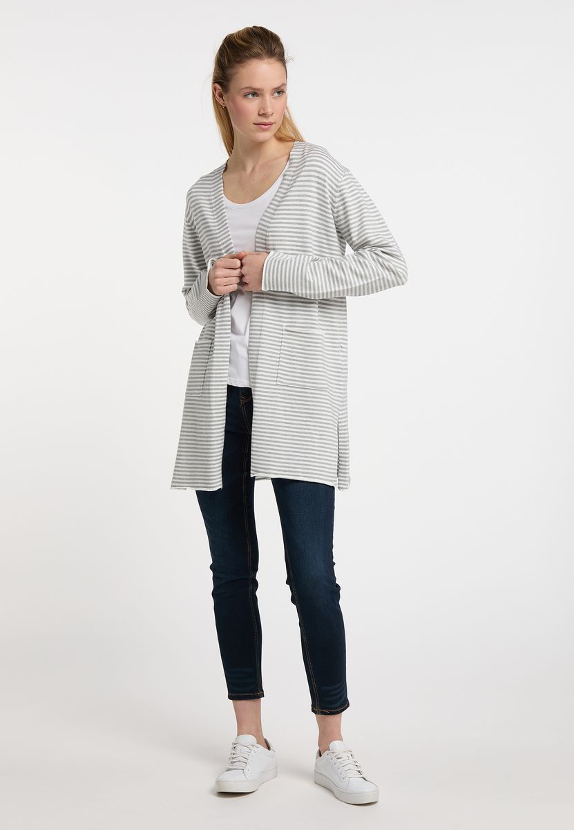 Lässiger langer Cardigan mit Streifen