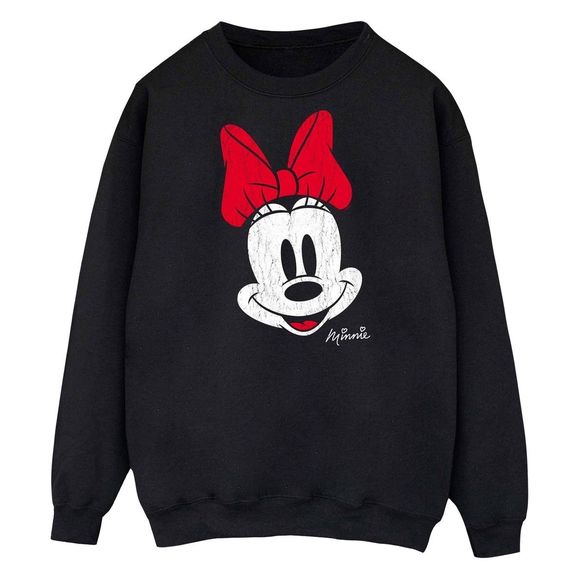 Disney Sweatshirt mit Minnie-Maus-Gesicht für Damen/Damen (Schwarz)