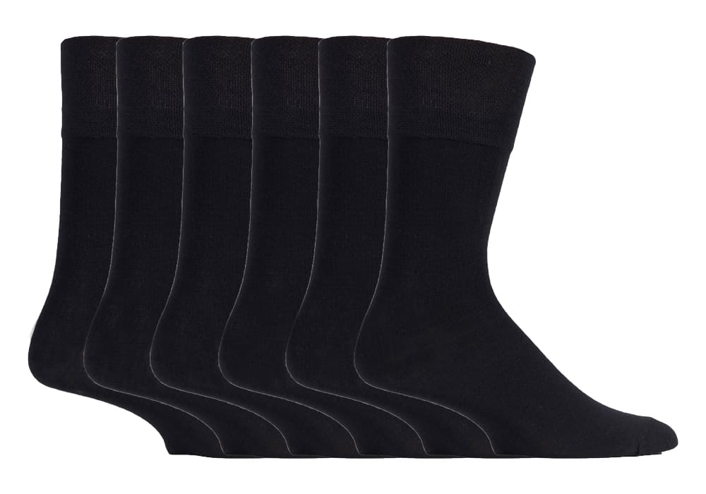 Sock Shop Gentle Grip - 6 Paar nicht elastische Bambus-Socken für Herren - SOMRM01