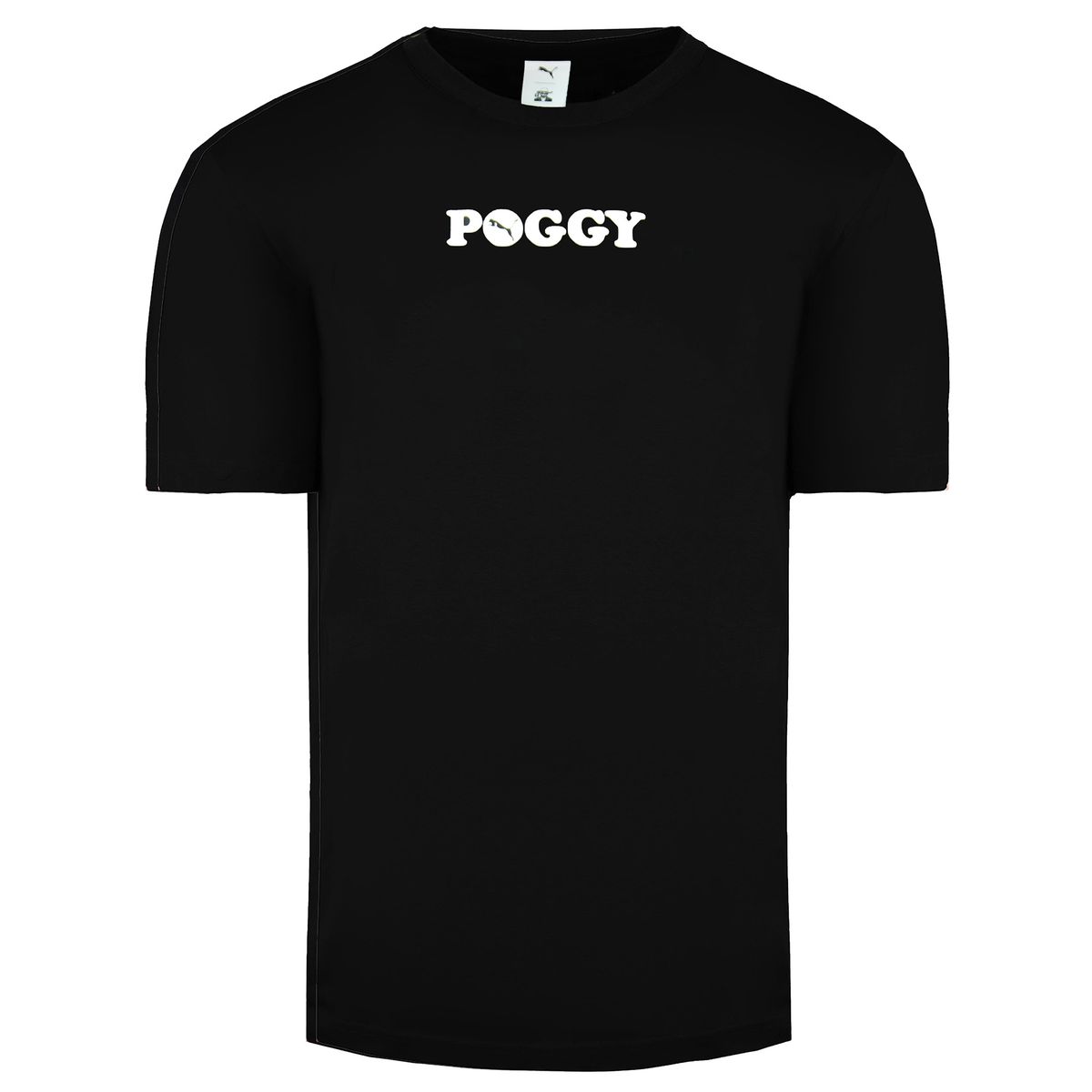 Schwarzes Kurzarm Logo Grafik T-Shirt