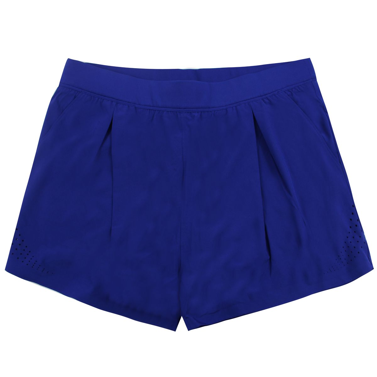 Blaue Laufshorts mit Falten
