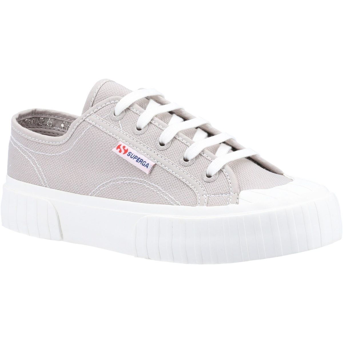 Superga 2630 Stripe 100% Baumwolle Damen Grau Colomba Turnschuhe