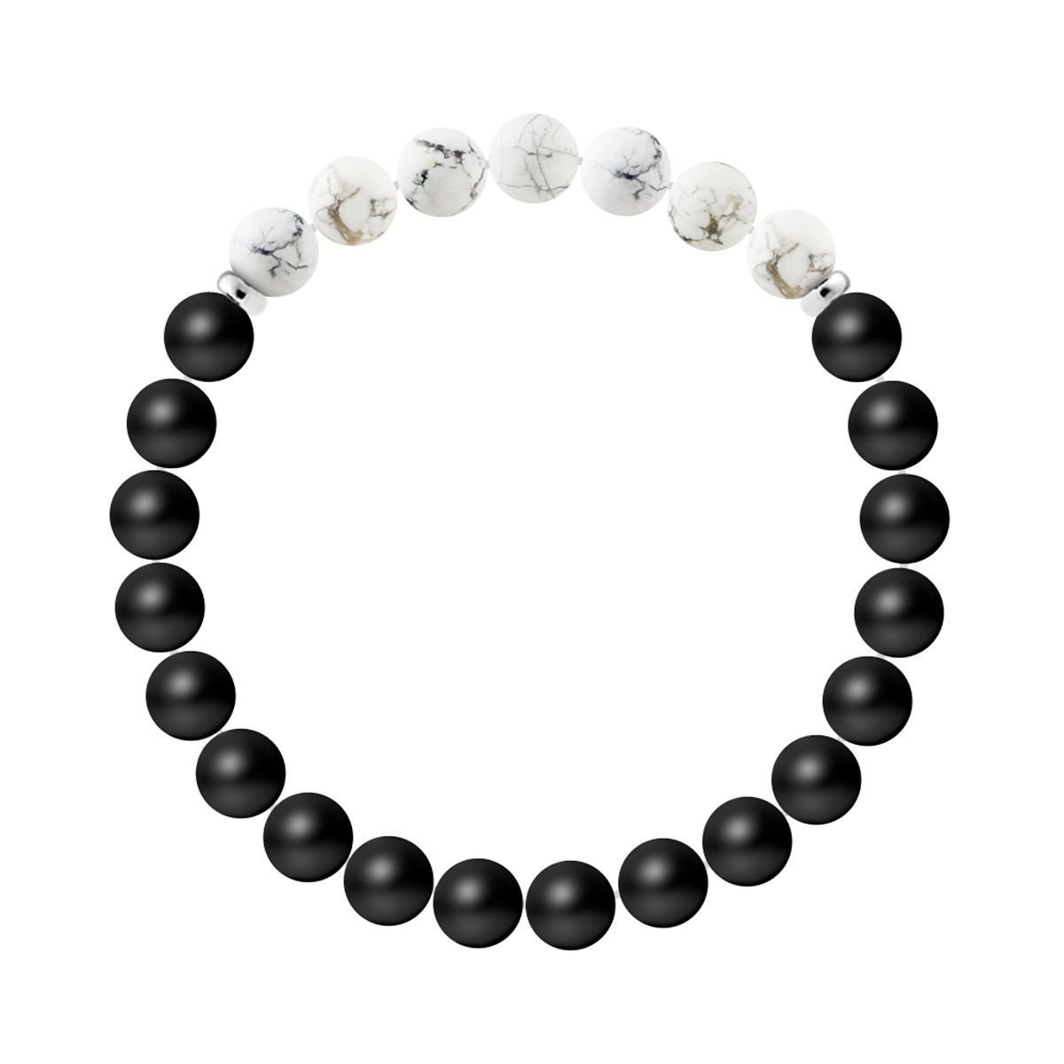 Armband mit Achat- und Howlith-Steinen